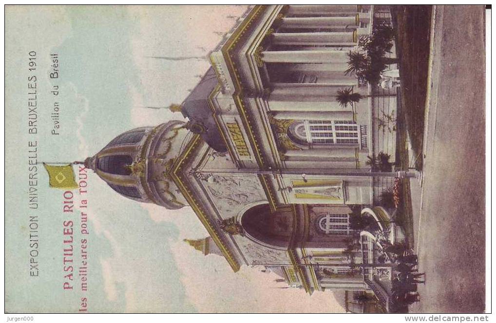 Brussel 1910 - Pavillon Du Bresil - Pastilles Rio (2710) - Expositions Universelles