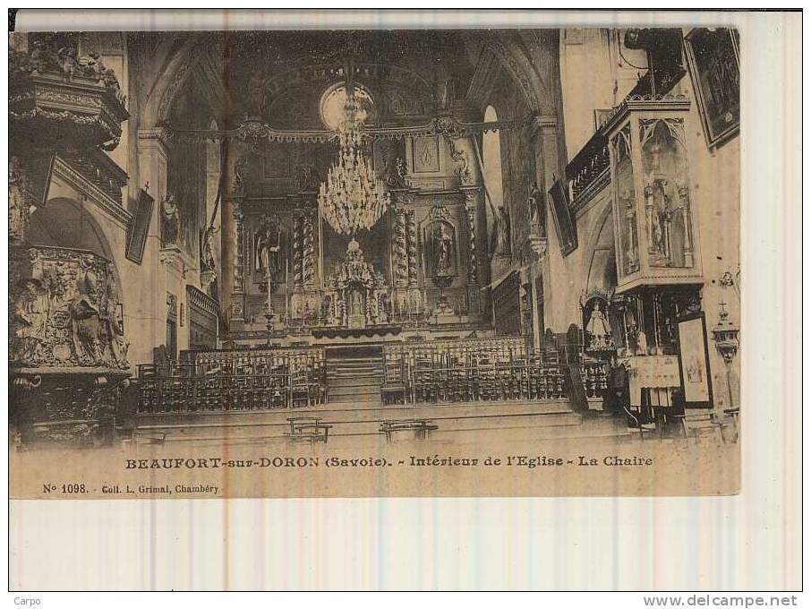 BEAUFORT-SUR-DORON. - Intérieur De L'église - La Chaire. - Beaufort