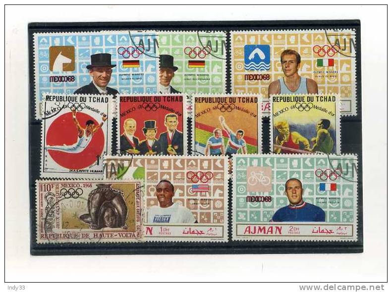 - J.O. 1968 . ENSEMBLE DE TIMBRES SUR LES JEUX OLYMPIQUES DE MEXICO  . PAYS DIVERS . - Summer 1968: Mexico City