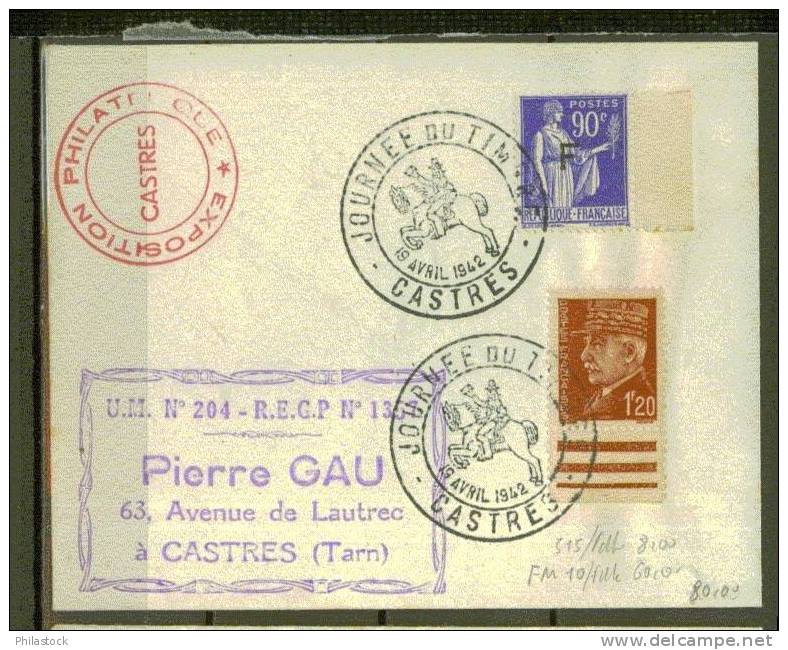 FRANCE FDC 1942 N° FM + 515 Obl. - ....-1949