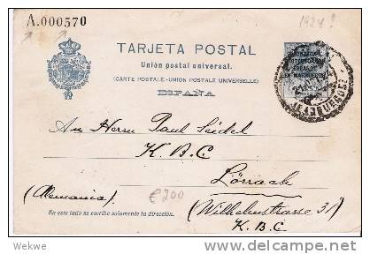 Spm001/ - SPANIEN - MAROKKO - Tarjeta überdruckt Marruecos 1924 Per Luftpost - Spanisch-Marokko