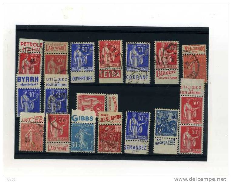 - ENSEMBLE DE TIMBRES DE FRANCE . BANDES PUB . - Sonstige & Ohne Zuordnung