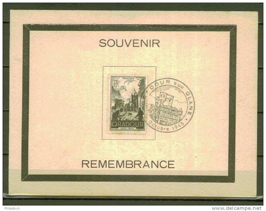 FRANCE  1946 N° 742 Souvenir Oradour S/Glane (livret) - ....-1949