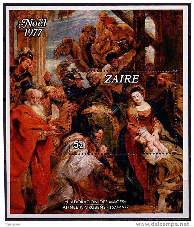 Zaïre ** Bloc N° 1 - Noël. Tableau De Rubens - Ungebraucht