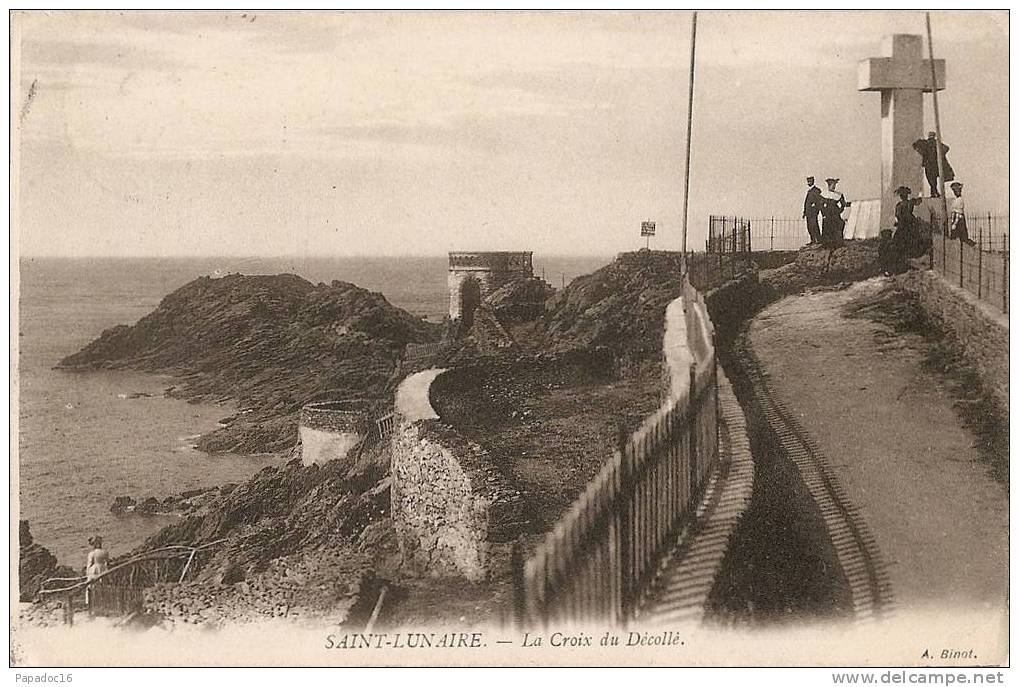 35 - Saint-Lunaire - La Croix Du Décollé - éd. A. Binot (animée - Circulée 1911) - Saint-Lunaire