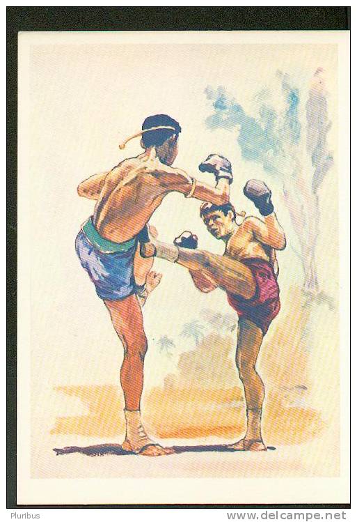ETHNIC SPORTS, THAI BOXING, OLD RUSSIAN POSTCARD &#711; - Boxe