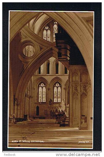 2 Judges Real Photo Postcards Choir & Interior Wells Cathedral Somerset - Ref 250 - Wells