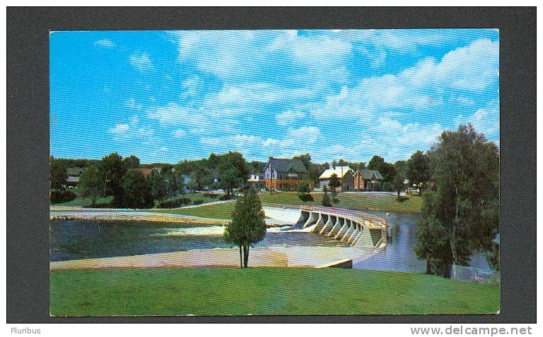 DAM ON THE MUSKOKA RIVER AT BAYSVILLE, ONTARIO, GREETINGS FROM LINCOLN LODGE - Muskoka