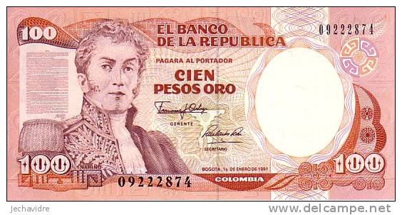 COLOMBIE   100 Pesos Oro   Daté Du 01-01-1991   Pick 426e    ***** BILLET  NEUF ***** - Colombie