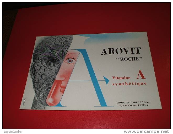 BUVARD : AROVIT " ROCHE" VITAMINE A SYNTHETIQUE   /TAILLE : 18.2CM X 12.5CM - Drogerie & Apotheke