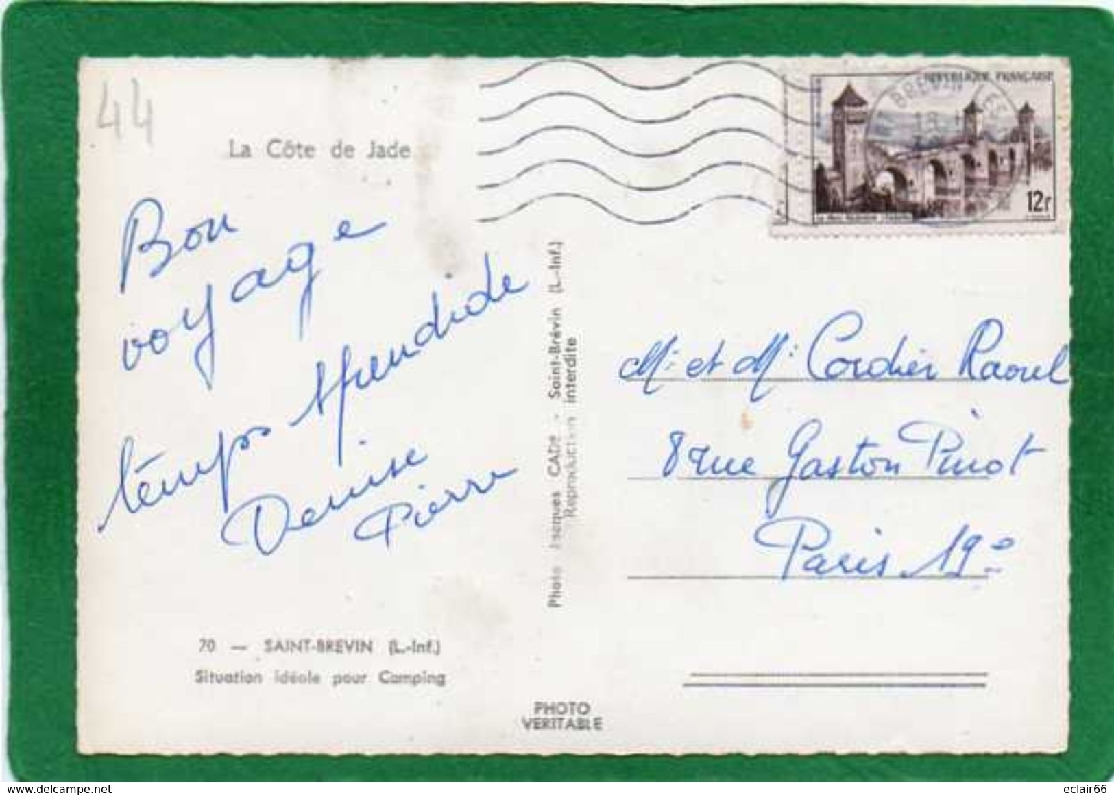 44 - SAINT BREVIN LES PINS Situation Idéale Pour Le  Camping  Trés Animée CPSM  Grd Format Dentellée Année 1957 - Saint-Brevin-les-Pins