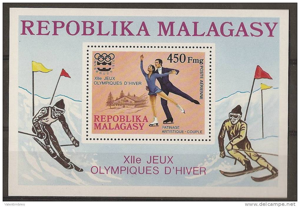 Madagascar  ** BF 9  JO  Innsbruck 1976 Patinage Artistique - Winter 1976: Innsbruck