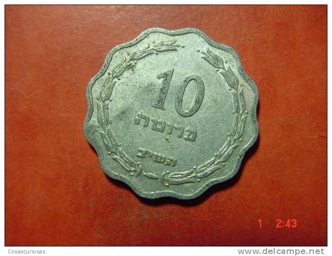 4429 ISRAEL  10  PRUTOT    AÑOS / YEARS   1952 VF- - Israel