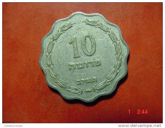 4435 ISRAEL  10  PRUTOT    AÑOS / YEARS   1952 VF- - Israël