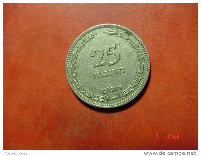 4437 ISRAEL  25  PRUTOT    AÑOS / YEARS   1949 NOT PEARL   VF - Israel