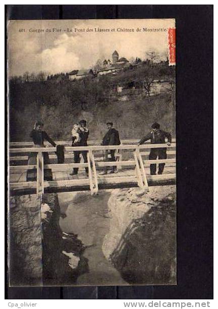 74 LOVAGNY (envs Annecy) Gorges Du Fier, Pont Des Liasses, Chateau De Montrottier, Animée, Ed Gardet 401, 1919 - Lovagny