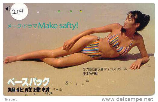 Télécarte Japan EROTIQUE (214) Sexy Lingerie Femme - EROTIC Japan Phonecard - EROTIK - EROTIEK BATHCLOTHES BIKINI - Mode