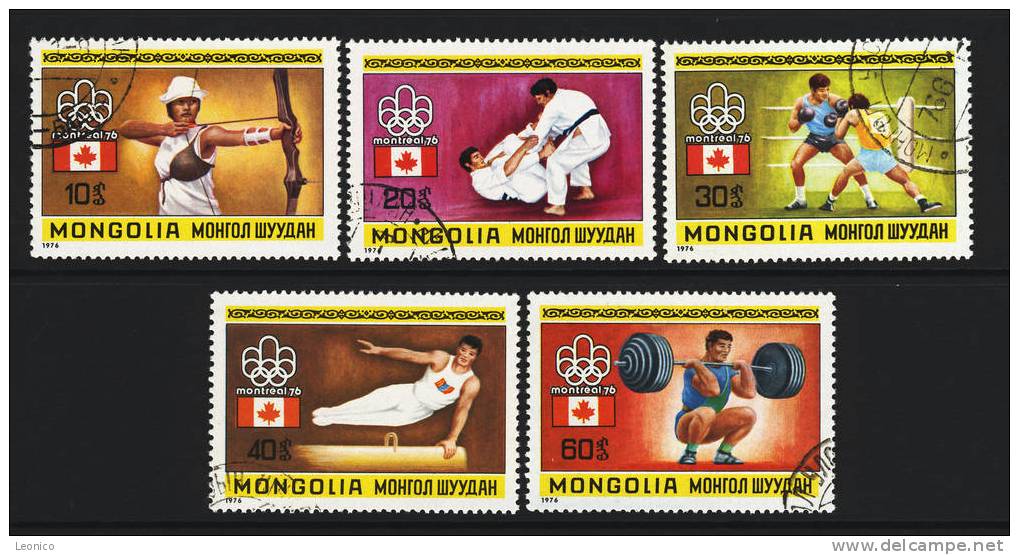 MONGOLIA 1976 / Mi: 990-94 / Z 233 - Ete 1976: Montréal