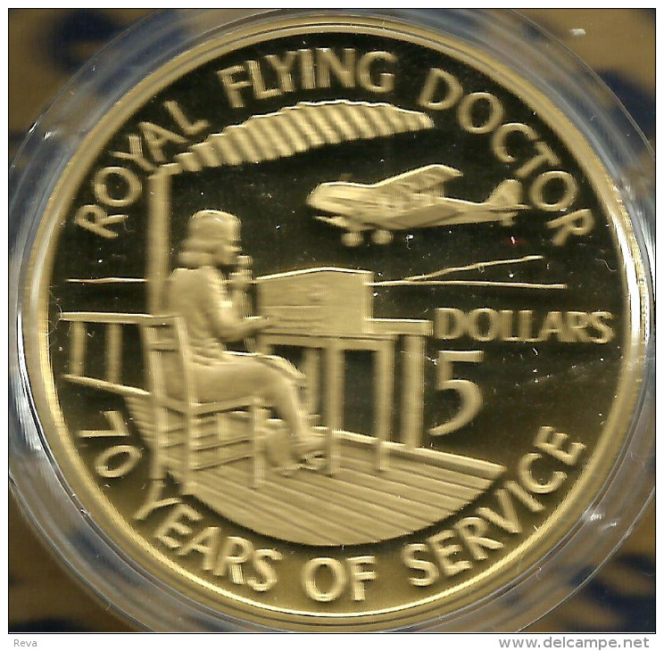 AUSTRALIA $5 DOLLARS ROYAL FLYING DOCTOR AIRPLANEWOMAN FRONT QEII HEAD BACK 1998 PROOF READ DESCRIPTION CAREFULLY !! - Other & Unclassified