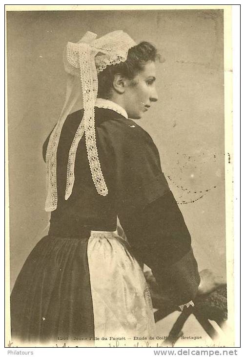 Jeune Fille Du FAOUËT  -  Etude De Coiffes De Bretagne - Faouët