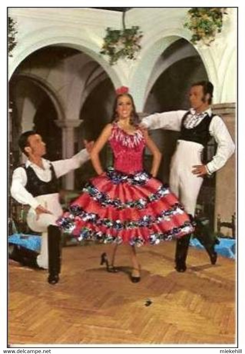 DANSEUSE DE FLAMENCO-ROBE BRODEE -paillettes-folklore Espagnol-danse - Danse