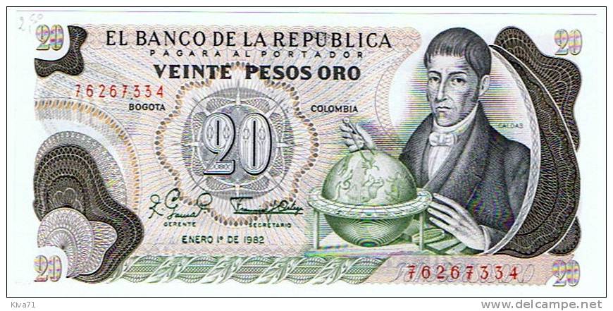 20  Pésos Oro "COLOMBIE"    1982     UNC   Ble 15 - Colombia