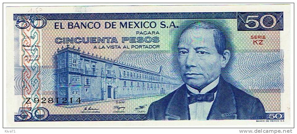 50 PESOS  "MEXIQUE"    UNC   Ble 52 - Mexico