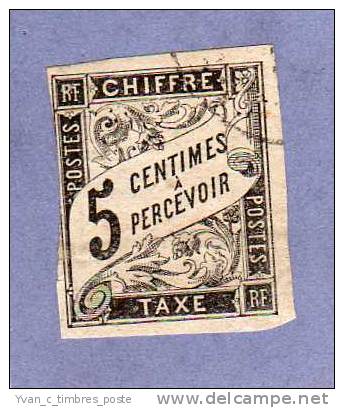 FRANCE COLONIES FRANCAISES EMISSIONS GENERALES TAXES N° 5 OBLITERE 5C NOIR - Postage Due