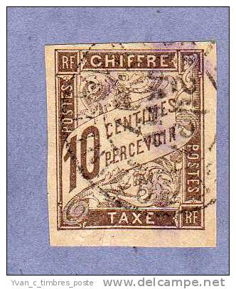 FRANCE COLONIES FRANCAISES EMISSIONS GENERALES TAXES N° 19 10C BRUN OBLITERE - Portomarken