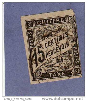 FRANCE COLONIES FRANCAISES EMISSIONS GENERALES TAXES N° 7 OBLITERE 15C NOIR - Postage Due