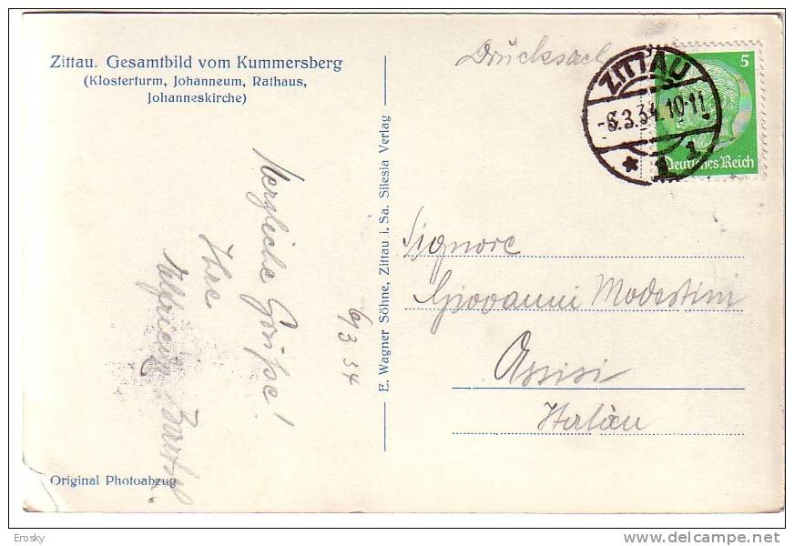 PGL - 0611 DEUTSCHLAND ZITTAU 1934 - Zittau