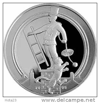 (!) Latvia 2008 1 Lats Silver Lucky Coin + Chimney-sweeper + Cat  Proff - Latvia