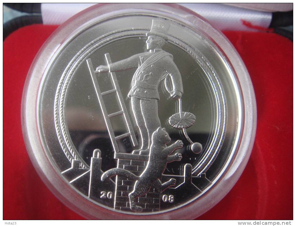 (!) Latvia 2008 1 Lats Silver Lucky Coin + Chimney-sweeper + Cat  Proff - Lettonie