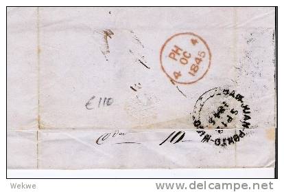 Spr009/ - SPANIEN - PUERTO RICO - San Juan 1845 Nach London, Taxiert Handschriftlich - Puerto Rico