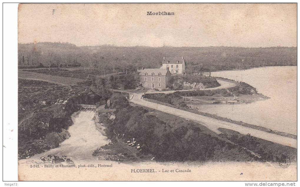 Cpa Du 56 - Ploermel - Lac Et Cascade - Ploërmel