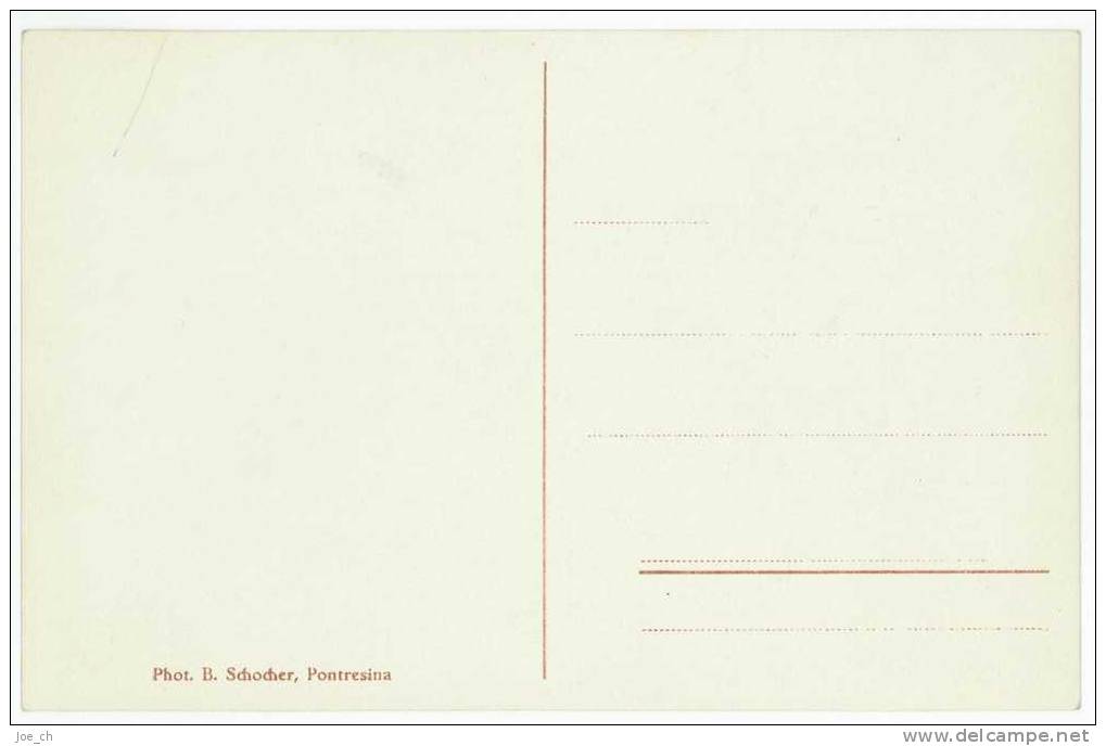 Schweiz/Suisse: AK Pension Berninahaus Mit Piz Alv (Schocher Pontresina), 2 Scans - Pontresina