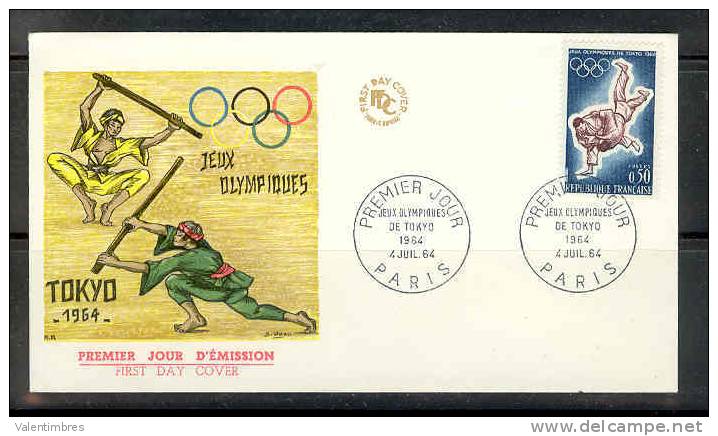 France FDC  4.7.64 JO De Tokyo  Judo - Ete 1964: Tokyo