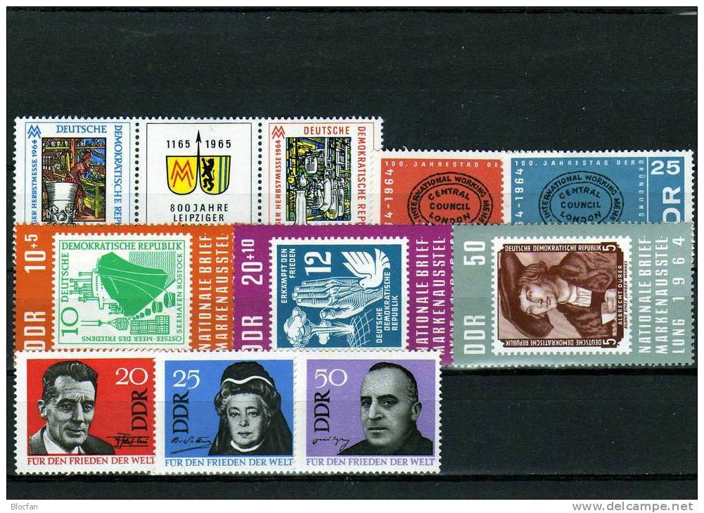 DDR III.Quartal 1964 Olympia, Pioniere, Gedenkstätte, Nobelpreis,... 1033/8-1056/8 ** 49€ - Vrac (max 999 Timbres)