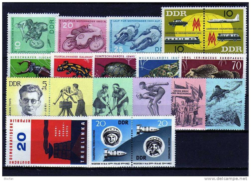 24 Sets Jahrgang 1963 DDR 934/8-1000/3 ** 68€ Ulbricht Olympiade Motocross Stadion Bis Malaria Se-tenant Of Germany - Sammlungen (im Alben)