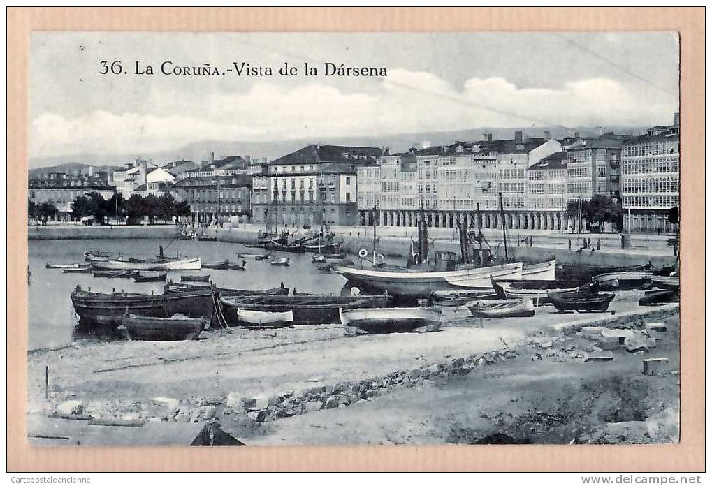Peu Commun La CORUNA VISTA DARSENA 29.01.1923 ¤ GRAFOS N°36 ¤ ESPAGNE SPAIN ESPANA SPANIEN ESPANHA SPANJE ¤6640A - La Coruña