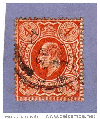 GRANDE BRETAGNE TIMBRE OBLITERES N° 122 EDOUARD VII - Used Stamps