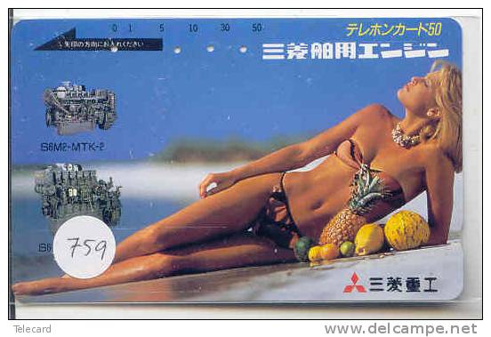 Telefonkarte Télécarte Japon EROTIQUE (759) Sexy Femme * EROTIC  Phonecard - EROTIK - EROTIEK - BATHCLOTHES - Mode