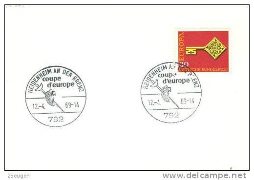 GERMANY 1969 EUROPA CUP  POSTMARK - Fencing