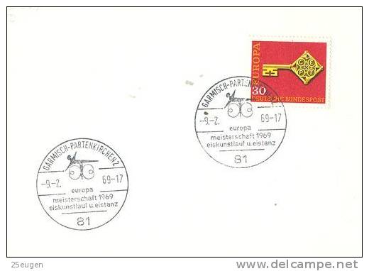 GERMANY 1969 EUROPEAN CHAMPIONSHIP  POSTMARK - Eiskunstlauf