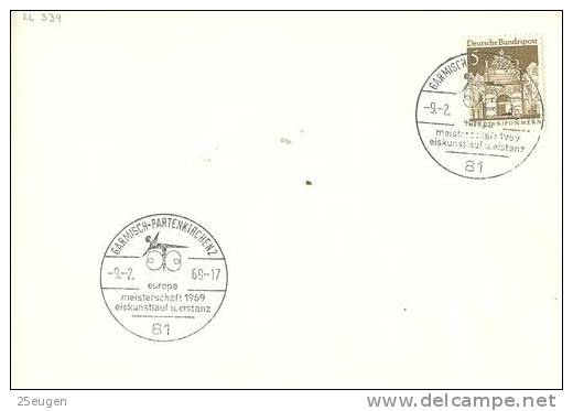 GERMANY 1969 EUROPEAN CHAMPIOSHIP  POSTMARK - Pattinaggio Artistico