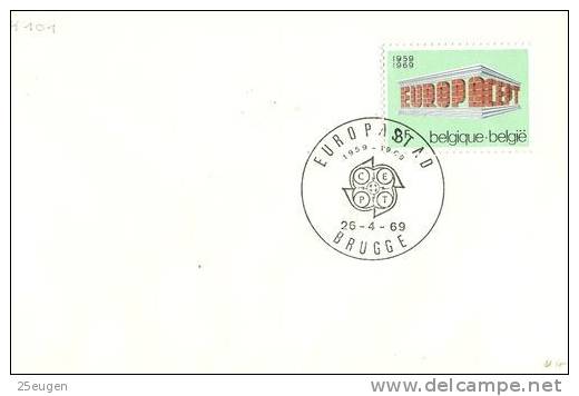 BELGIUM  1969 EUROPA CEPT  POSTMARK - 1969