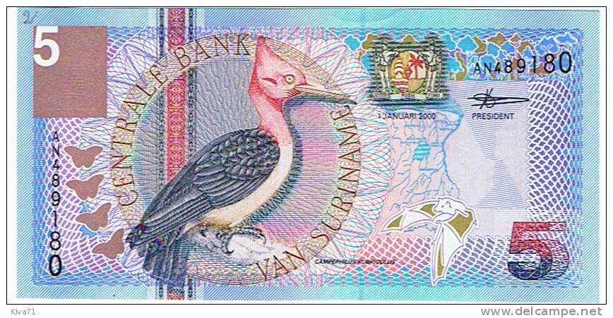 5 GULDEN "SURINAME"  1er Janvier 2000  Bl 75 - Surinam