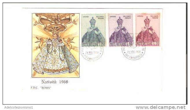 12204)lettera F.d.c Vaticane Sulla Natività Con 20£+250£+50£ Dell 28-11-1968 - Covers & Documents