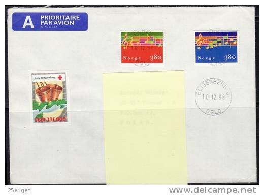 NORWAY COVER SENT TO POLAND 1998 - Cartas & Documentos