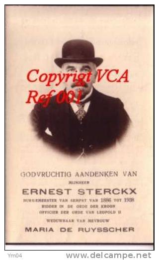 Bourgmestre STERCKX Ernest (avec Photo – Met Foto) - Zemst, Belgie - Belgique - Godsdienst & Esoterisme